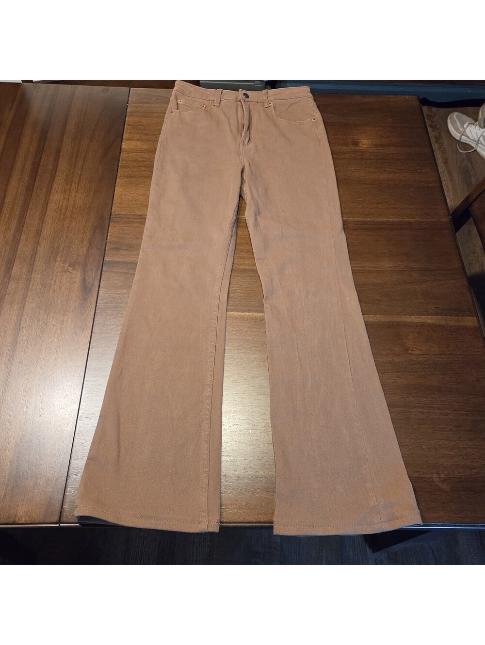 Motel Rocks Brown Flare Jeans Size Medium High Waisted Tan Retro 70s Boho Y2K